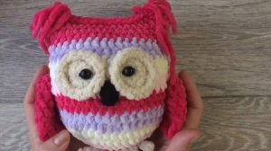 Сова крючком из плюшевой пряжи. Часть3. Мастер класс