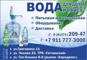 Вода "Елизавета": продажа и доставка питьевой и минеральной воды в Гатчине и районе Лен. обл.