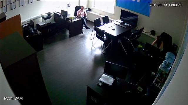Установка видеонаблюдения в офисе (пример видеозаписи)