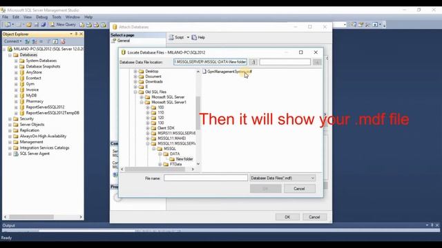 How to restoring Database using  mdf &  ldf files in SQL Server 2014