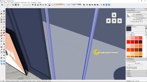 SketchUp. Покраска стен с молдингами