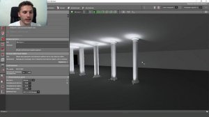 DIALux EVO. Подсветка колонн. Несколько схем с грунтовыми светильниками.