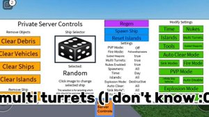 how to use private server control | Destroy the ship Roblox