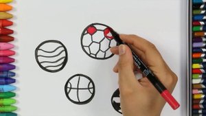Как рисовать мяч ⚽ - красочные шары раскраска - Как покрасить мяч - Как рисовать и цвет