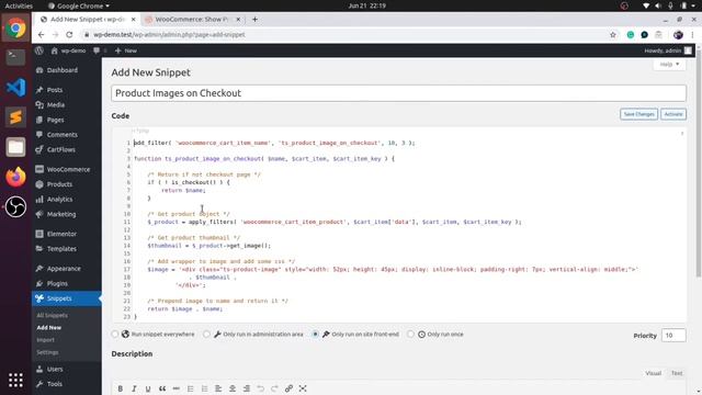 How to add custom PHP code to WordPress using Code Snippets plugin.