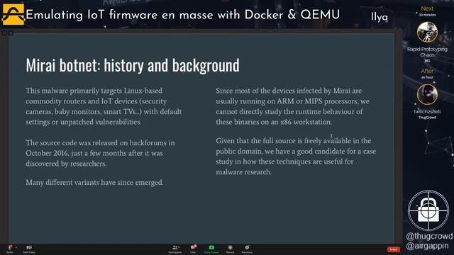 Emulating IoT firmware en masse with Docker & QEMU Ilya смотреть онлайн
