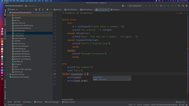 Python Certification Training - Exceptions
