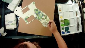 How to Paint A Pickguard (speed painting)