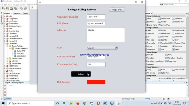Energy Billing System using Java Swing смотреть онлайн