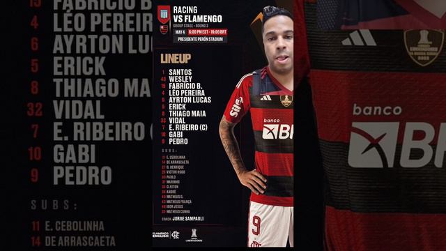 #Pulgar na vaga de #Cebolinha. É agora, #Flamengo e #Racing na #Libertadores