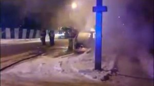 В центре Иркутска взорвался Range Rover