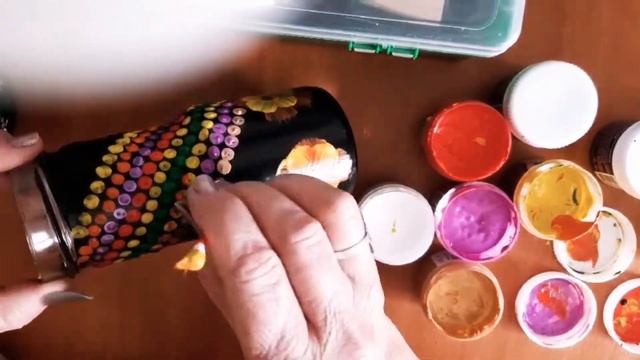 Painting jars with acrylic paints /Роспись баночки Акриловыми красками смотреть онлайн