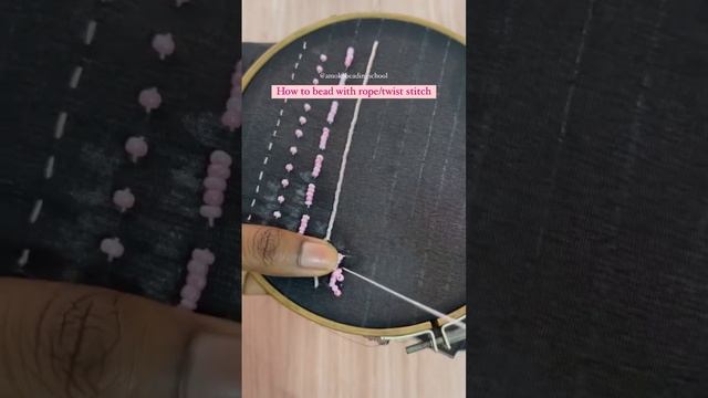 Rope stitch fabric beading tutorial. Day 10 of #30daysofembellishment