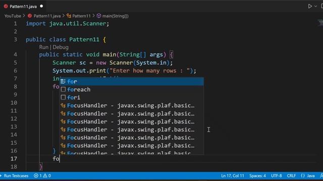 Pattern Program 11 | Java | Easy Coding