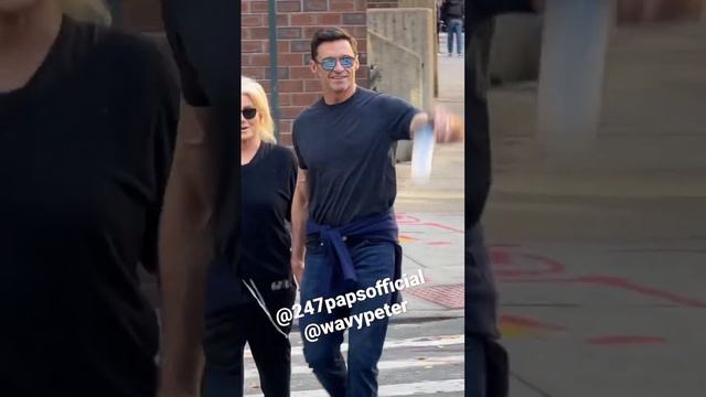 Hugh Jackman holding hands with wife Deborra Lee Furness in nyc #hughjackman #wolverine #xmen