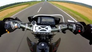 Suzuki DR-Z 400 SM top speed run + 0-100 km/h acceleration