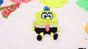 Инструкция по лепке Спанч Боба из пушистого пластилина