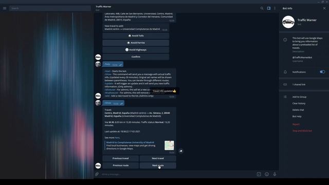 TrafficWarner Telegram Bot смотреть онлайн