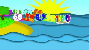Counting to 100 by 10's - Count by 10s - Counting by 10 - Count by 10 to 100 - Fun Surf Theme