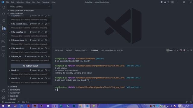 #5. Создание репозитория для локации через VSCode смотреть онлайн