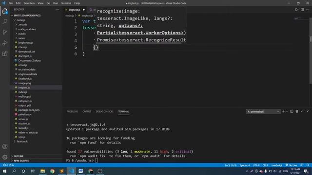 Image to text using javascript | tesseract.js | ocr app | node js