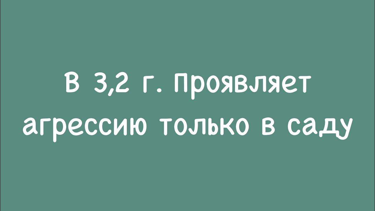 В 3,2 г. проявляет агрессию только в саду