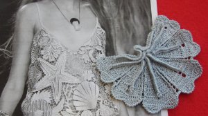 Морской лист - веер для топа от Валентино. Вяжем вместе ирландское кружево