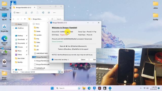 Broque Ramdisk , ? Free Ramdisk bypass tool - bypass iOS 12 - 16.x, passcode bypass/ forget icloud