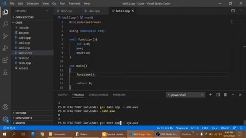 OOP lab 3 Static/non-static, Constructor, Destructor in C++ Class in HINDI/URDU