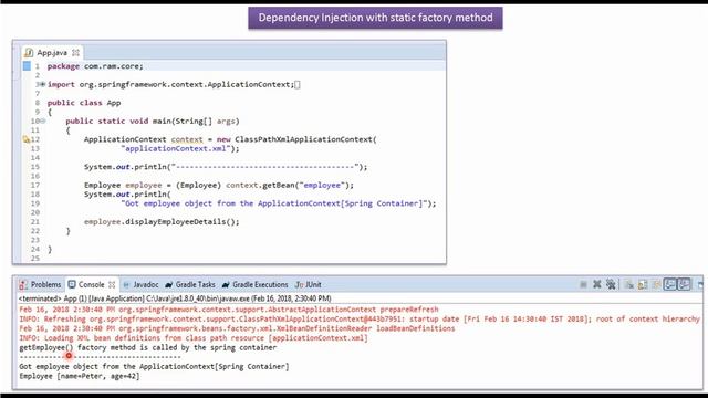 How to Implement Dependency Injection with Static Factory Method in Spring | Spring Tutorial смотреть онлайн