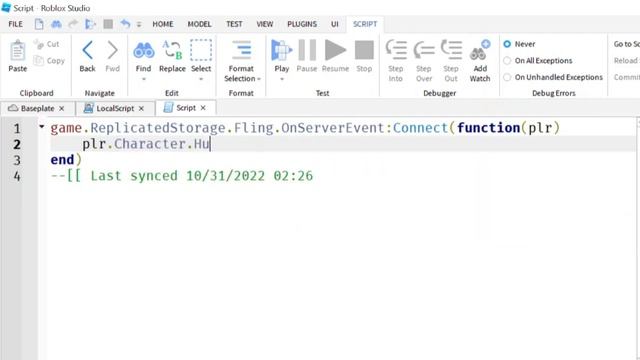 How to make a fling script in roblox!