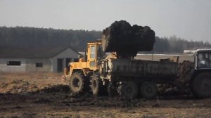 мтз 82 ,весна,наши возят навоз))