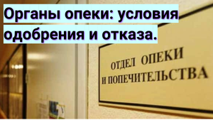 Органы опеки: условия одобрения и отказа.