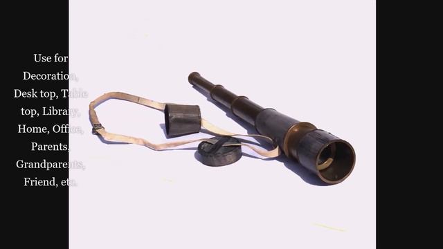 Vintage Brass Telescope Leather Shoulder Strap + Royal Navy Brass Calendar Compass in Leather Case. смотреть онлайн