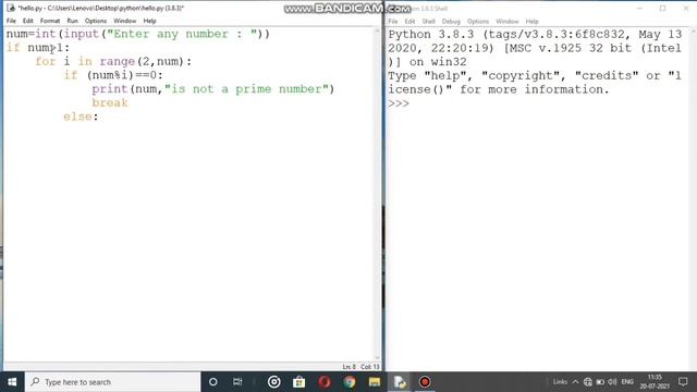 prime number in python example practice