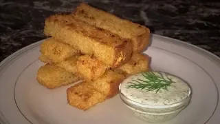 Чесночные гренки. Гренки к пиву как в баре. Гренки с чесноком.