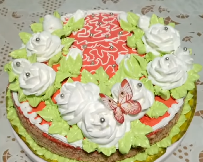 ТОРТ С БЕЛЫМИ РОЗАМИ смотреть онлайн