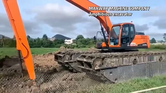DOOSAN DX215-9C amphibious excavator with long arm смотреть онлайн