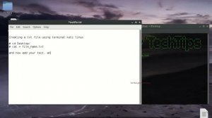 Creating a txt file using terminal Kali Linux