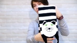 Шарф "Кот Матроскин" - вязаный шарфик ручной работы в виде кота