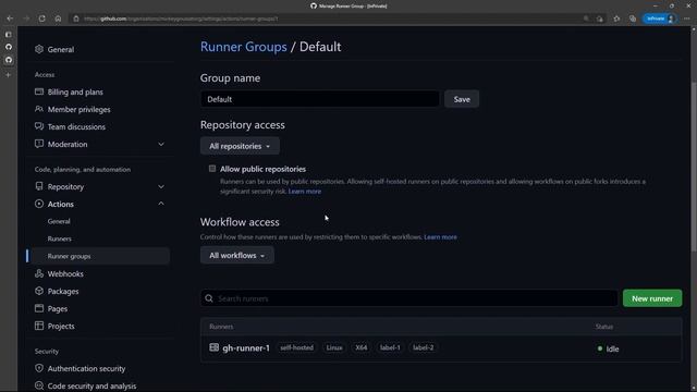 GitHub Actions - Self-hosted runners - Runner Groups смотреть онлайн