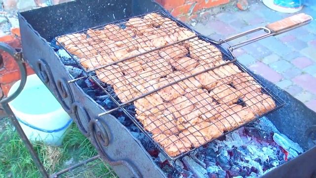 Соевый шашлык. Вегетарианская еда. Соевое мясо.
