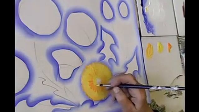 Панно из одуванчиков. Рисуем с Зинаидой Голубевой. смотреть онлайн