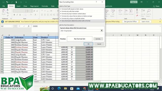How to use conditional formatting in excel | BPA educators | Excel 2019