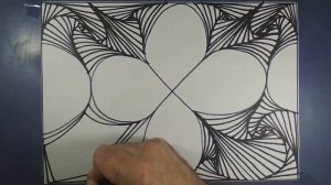 Волны, спиральная техника рисования в стиле зентангл.