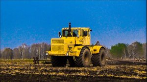 МТЗ 82.1 и Кировец К-701 с лущильником ЛДГ-15. 5 минут работы