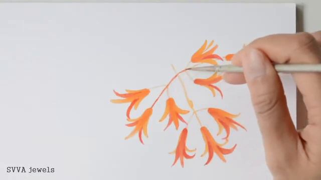 Painting Begonia boliviensis flowers in Watercolor, No Pre-Drawing смотреть онлайн