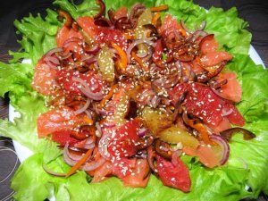 САЛАТЫ 2019 / Салат из семги с апельсином и грейпфрутом! Для праздничного стола!