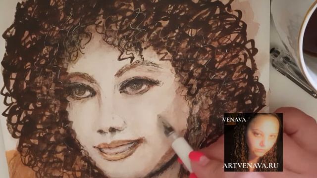 Кофейный портрет+ сепия+добавляем цвет. Кофейный скетч портрет Часть 3 смотреть онлайн
