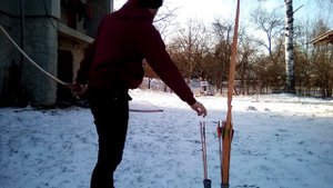 Стрельба из Лонгбоу. Longbow 16 кг.